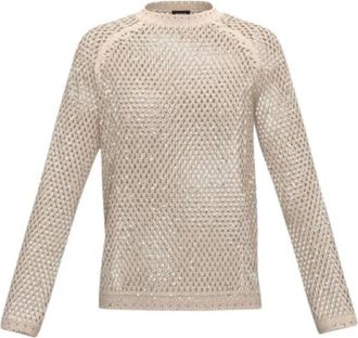 Marella Rondgebreide trui - Dames - Ronde hals truien - Beige - L - Truien & Vesten