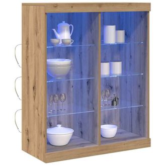 Berkfield Home Sideboard with LED Lights Artisan Oak 41x37x100 cm in Brown | Size: 41 x 37 x 100 cm