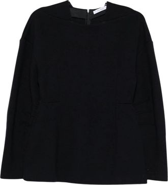 Max Mara Boot Neck met ritssluiting - Dames - Blouses - Blauw - XS - Overhemden