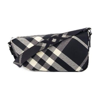 Burberry Check-Pattern Synthetic Crossbody Bag Black