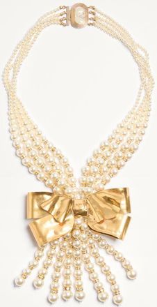 Valentino Garavani Collana Trop Chou In Metallo, Smalto, Perle E Cristalli Donna ANTIQUE BRASS UNI