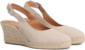 Barbour Hazel Slingback Espadrille Wedge Sandal in Salt Suede at Nordstrom Rack, Size 10