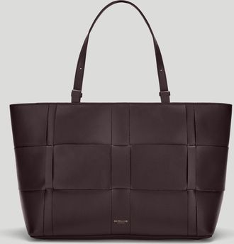 DeMellier The Florence in Bordeaux Fine Grain Leather Tote & Work bag