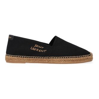 Saint Laurent Espadrilles, male, Black, Size: 8 1/2 US Embroidered Espadrilles in Canvas