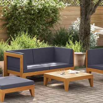 vidaXL Vidaxl - Muebles De Jard&iacute;n 2 Piezas Con Cojines Madera Maciza De Acacia