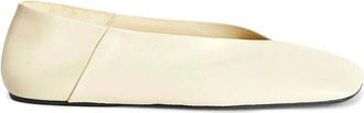 Jil Sander Ballerina - Dames - Ballerinas - Wit - 38 1/2 EU - Leer - Schoenen