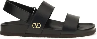 Valentino Garavani Mens Sandals Studshield Black Calfskin Calf Leather
