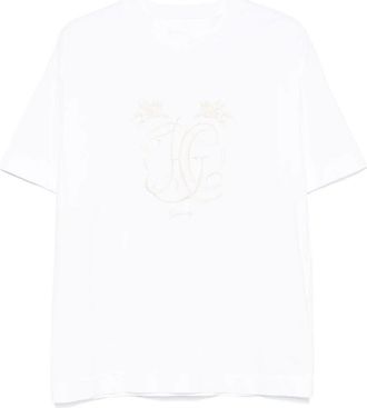 Givenchy T-shirt met ronde hals en korte mouwen - Heren - T-shirts - Wit - XL - Katoen - Tops