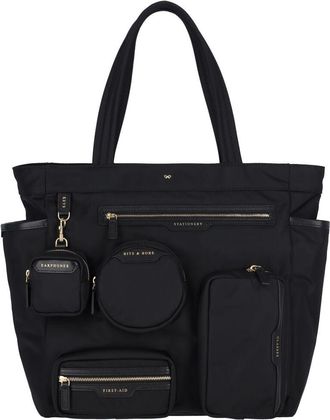 Anya Hindmarch Black Commuter Multi-Pocket Nylon Tote