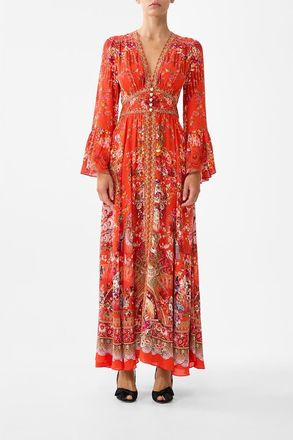 Camilla Shaped Waistband Dress With Ruffle Sleeve in Ol&eacute; Ol&eacute; at Nordstrom, Size Xx-Large