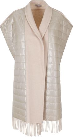 Herno Pink Sleeveless Fringe Hem Wool-Blend Vest