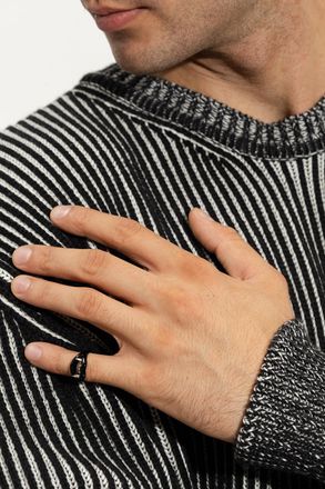 Yohji Yamamoto Silver Ring, Mens, Black