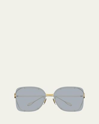 Gucci Rimless Square Metal Sunglasses