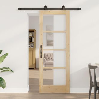 Berkfield Home Sliding Door with Hardware Set ORKDAL 73.5x198.5 cm in Beige