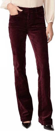 Paige Clean Front High Rise Bootcut Pants In Dark Oxblood