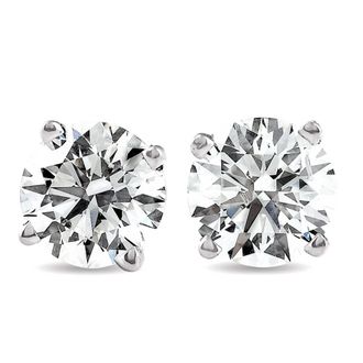 Pompeii3 3 CT Round Lab Grown Diamond Screw Back Studs 14K White Gold