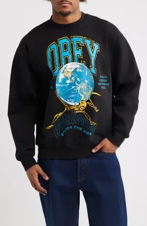 Obey Enjoy the Ride Graphic Sweatshirt in Black at Nordstrom, Size Xx-Large