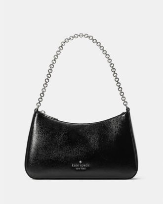 Kate Spade New York Womens Margot Textured Patent Leather Convertible Crossbody - Black - One Size