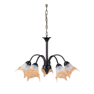 Netlighting 5 Light Multi Arm Pendant Ceiling Light Rust 60x55cm in Brown | Size: 60x55 cm