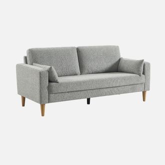 Sweeek Sof&aacute; De Madera De Hevea Y Tela Chenilla, 3 Plazas