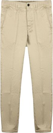 Incotex Stretch Katoenen Chinos - Heren - Chinos - Beige - W33 - Katoen - Broeken