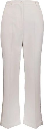 Elisabetta Franchi Wijde broek - Dames - Wijde Broeken - Wit - M - Leer - Broeken