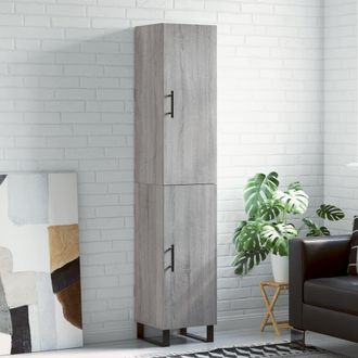 Berkfield Home Highboard Grey Sonoma 34.5x34x180 cm Engineered Wood