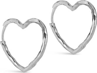 Enamel Copenhagen Organic Heart Medium Hoops in Silver at Nordstrom