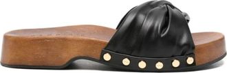 Ganni Tia Fairy Clog - Dames - Sandalen - Zwart - 38 EU - Leer - Schoenen