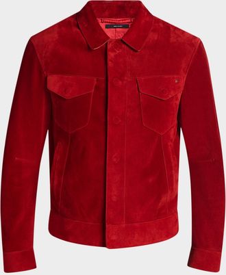 Tom Ford Mens Suede Snap-Front Western Jacket