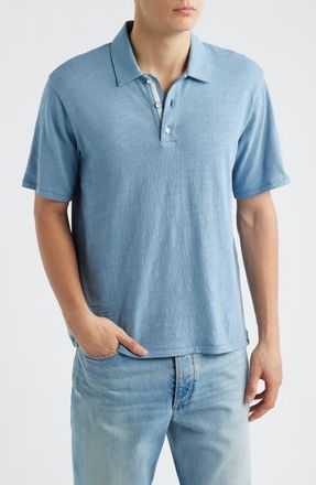 Rag & Bone Classic Flame Cotton Polo in Fog Blue at Nordstrom, Size Xx-Large