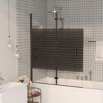 vidaXL Vidaxl - Mampara De Ducha Plegable Esg Negro 120x140 Cm