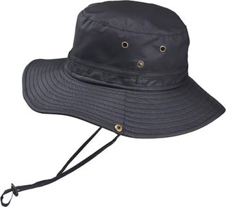 Generic Summer Hat 47 Solid Shade Hat for Men Foldable Fishing Mountaineering Outdoor Sun Hat Sun Hat 98, black, One Size