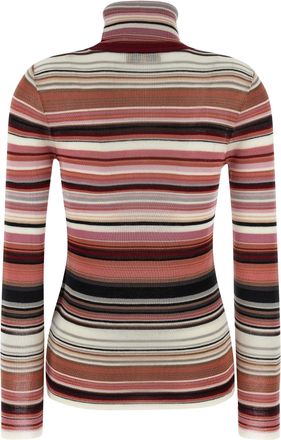 Missoni Striped Wool-Viscose Sweater - Burgundy