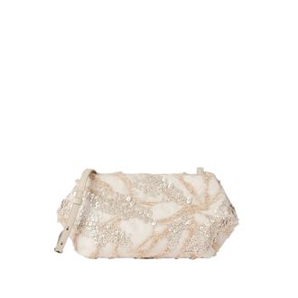 Brunello Cucinelli Pouch Bag with Dazzling Seabed Embroidery - female - Brunello Cucinelli - Clutches - Beige - ONE SIZE - Bags