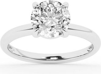 Grown Brilliance Lab Grown Diamond Engagement Ring in 10K White Gold, 2 Carat Round Cut Solitaire, Ring Size 6