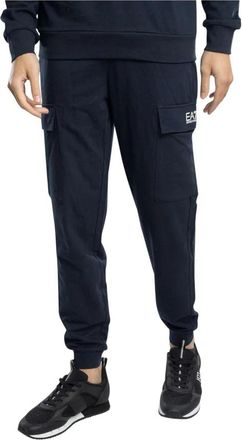 Emporio Armani Trainingsbroeken - Heren - Sweatpants - Blauw - L - Katoen - Broeken