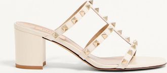 Valentino Garavani Rockstud Calfskin Leather Slide Sandal 60 Mm Wo