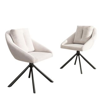 Urban Meuble Juego de 2 modernas sillas de comedor giratorias de terciopelo beige