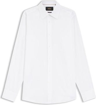 BOSS Regular-fit shirt in Italian-made cotton and silk