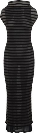 Jean Paul Gaultier Womens Mariniere Stripes Long Dress - Black - Size X-Small