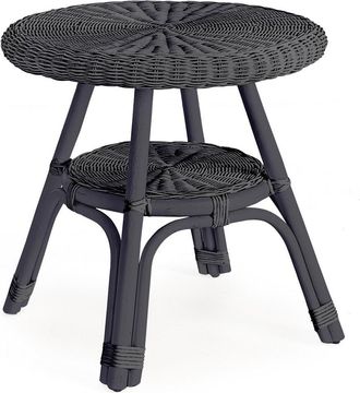BIZZOTTO Bizzotto Tavolino Allis Midnight In Rattan Con Intreccio In Midollino &Oslash;52x52h