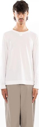 Transit Par-Such Cotton Knit LS Henley Tee - Heren - Longsleeves - Wit - L - Katoen - Tops