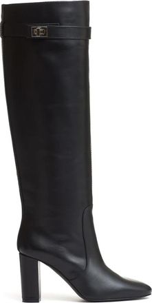 Via Roma 15 4200Blk Enkellaarsjes - Dames - Laarzen met Hak - Zwart - 37 1/2 EU - Leer - Schoenen