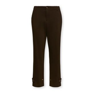 Elena Miro Broeken, Dames, Bruin, 2Xl, Katoen, Slimme broek met verstelbare zoombandjes