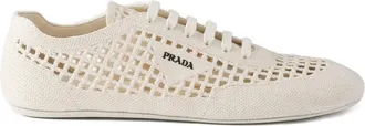 Prada Crochet Round-toe Lace-up Sneakers