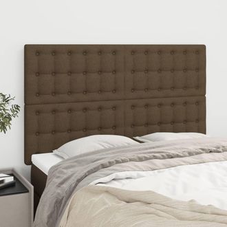 vidaXL Cabeceros 4 Unidades Tela Marr&oacute;n Oscuro 72x5x78/88 Cm Vidaxl