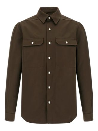 Rick Owens Outershirt snap button pockets shirt - Marrone