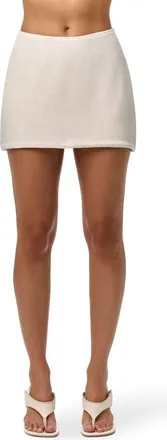 Naked Wardrobe Micro Miniskirt in Cream at Nordstrom, Size X-Small