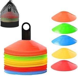 OEM Conos De Entrenamiento De F&uacute;tbol - Mini Conos, F&aacute;ciles De Transportar, Con Bolsa De Malla Y Soporte - 50 Unidades